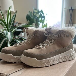 UGG Taupe Suede Cozy Shearling-Lined Boots